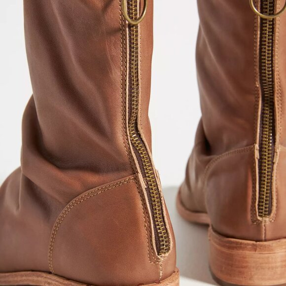 NEW  BEEK Leather Ostrich Boots With Back Zip saddle for women 1357mn - Picture 4 of 7